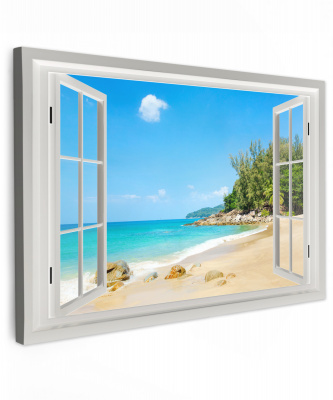 Canvas doorkijk strand