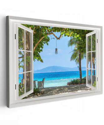 Canvas doorkijk aan het strand