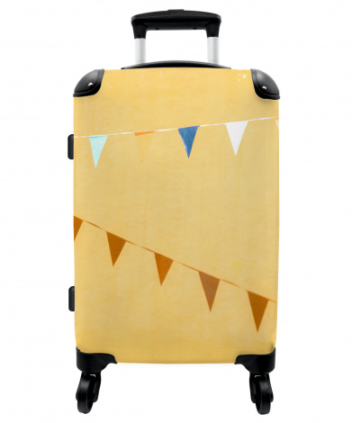 Koffer - Vlaggen - Feest - Geel - Kleurrijk