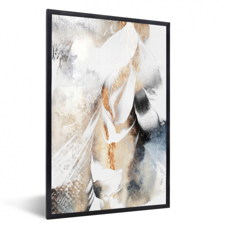 Poster mit Rahmen - Abstrakt - Gold - Design - Luxe - Vertikal