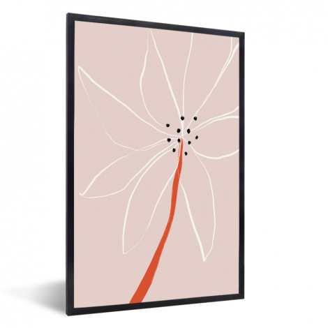 Poster mit Rahmen - Blumen - Abstrakt - Pastell - Vertikal-thumbnail-1