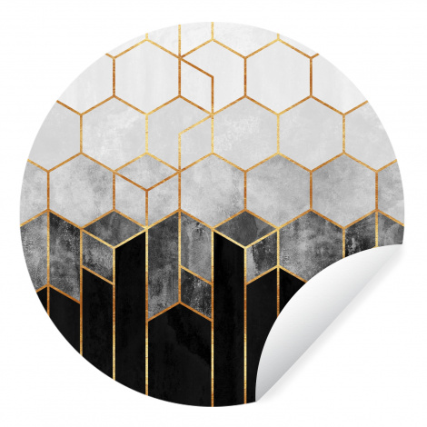 Behangcirkel - Goud - Hexagon - Chic - Patronen - Luxe-1