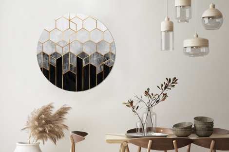 Behangcirkel - Goud - Hexagon - Chic - Patronen - Luxe-3