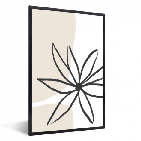 Poster mit Rahmen - Blumen - Minimalismus - Pastell - Vertikal