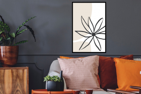 Poster mit Rahmen - Blumen - Minimalismus - Pastell - Vertikal-thumbnail-2