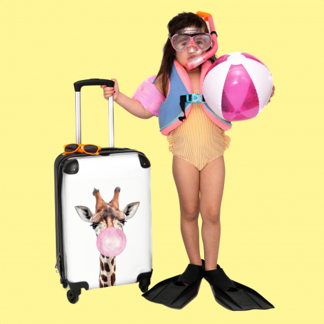 Koffer - Roze - Kinderen - Giraffe - Kauwgom-3