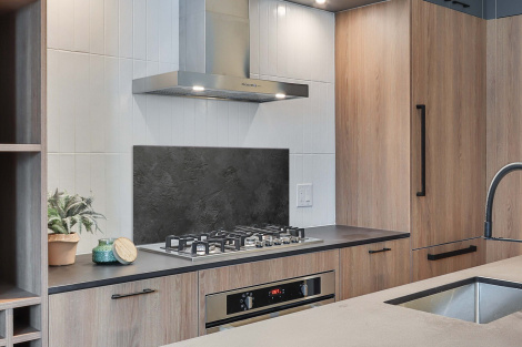 Spritzschutz Küche - Beton - Strukturiert - Industriell - Schwarz - Grau-2
