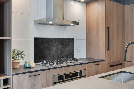 Spritzschutz Küche - Beton - Strukturiert - Retro - Schwarz - Grau - Rustikal-thumbnail-2