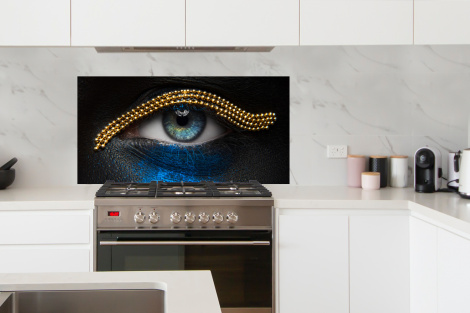 Spritzschutz Küche - Frau - Augen - Make-up - Luxus - Gold-4