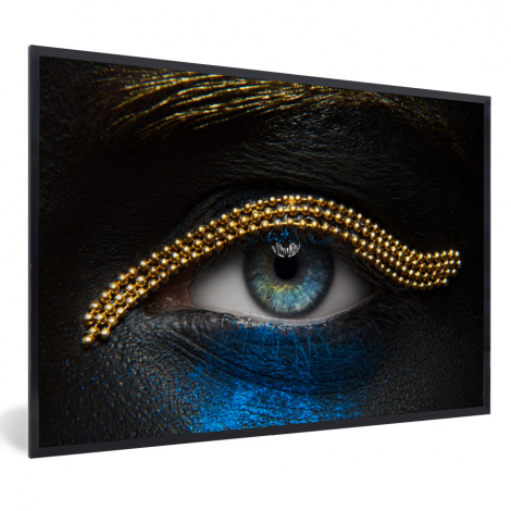 Poster mit Rahmen - Frau - Augen - Make-up - Luxus - Gold - Horizontal-thumbnail-1