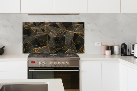 Spritzschutz Küche - Abstrakt - Gold - 3D - Luxus - Kunst-4