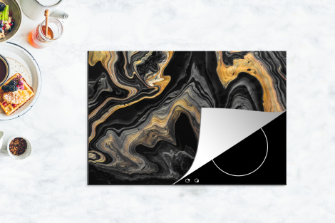 Herdabdeckplatte - Marmor - Acryl - Gold - Luxus - Abstrakt-4