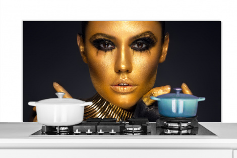 Spritzschutz Küche - Make-up - Tasche - Gold - Luxus - Frau-1