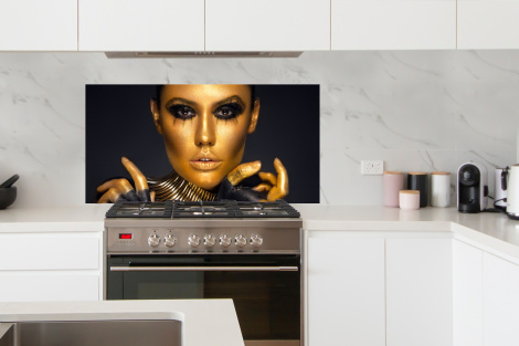Spritzschutz Küche - Make-up - Tasche - Gold - Luxus - Frau-4
