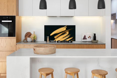 Spritzschutz Küche - Gold - Farbe - Streifen - Luxus - Abstrakt-3