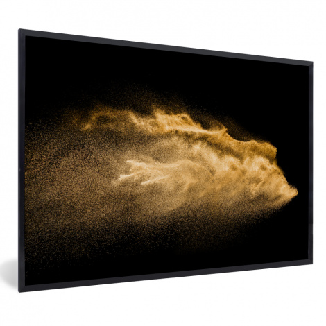 Poster mit Rahmen - Sand - Gold - Schwarz - Luxus - Kunst - Horizontal-thumbnail-1