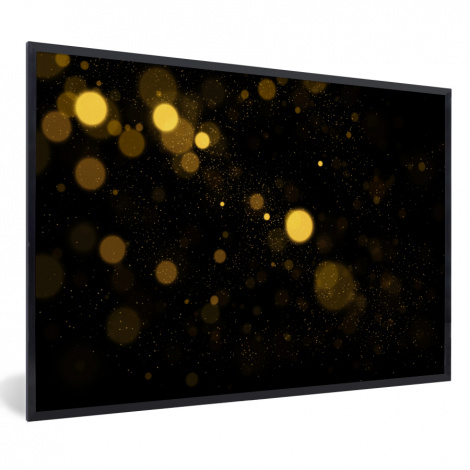 Poster mit Rahmen - Gold - Abstrakt - Luxus - Schwarz - Horizontal