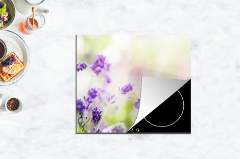 Herdabdeckplatte - Lavendel - Schmetterling - Blumen-4