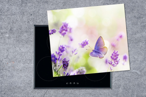 Herdabdeckplatte - Lavendel - Schmetterling - Blumen