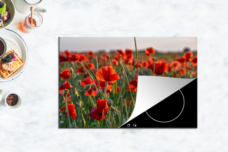 Herdabdeckplatte - Blumen - Mohnblumen - Natur - Rot-4