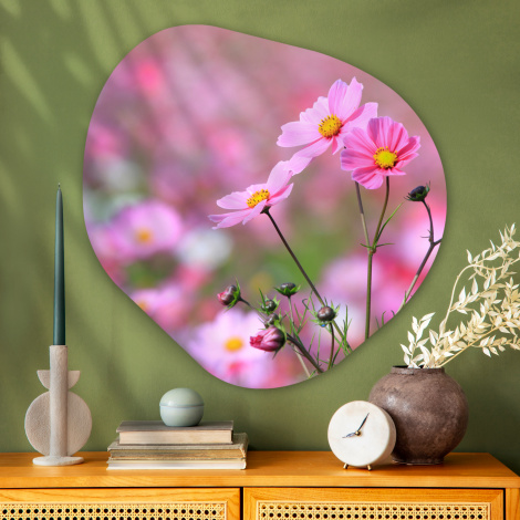 Organisch schilderij - Bloemen - Buiten - Roze-3