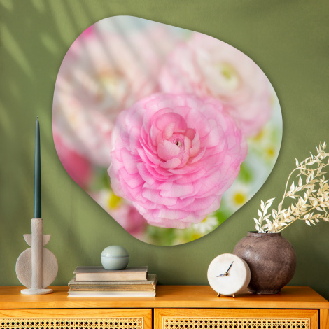 Organisches wandbild - Nahaufnahme von rosa Blumen-3