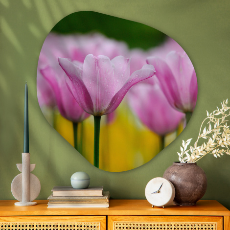 Organisch schilderij - Bloemen - Tulpen - Roze-3