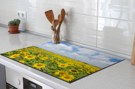 Herdabdeckplatte - Sonnenblumen - Blumen - Wolken - Natur - Gelb - Landschaft-thumbnail-3