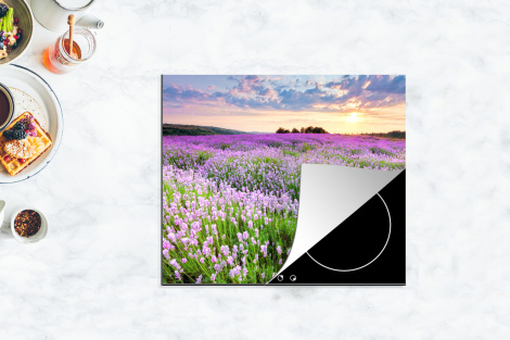 Herdabdeckplatte Blumen - Lila - Himmel-thumbnail-4