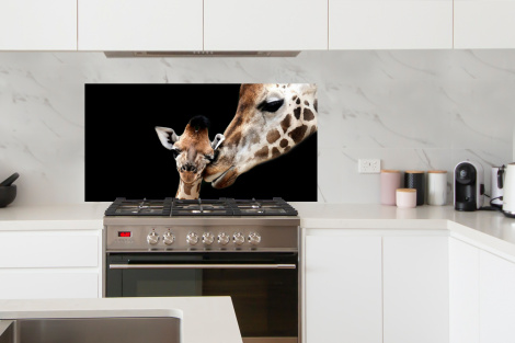 Spritzschutz Küche - Giraffe - Tiere - Schwarz - Porträt - Tiere-thumbnail-4