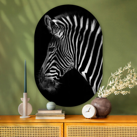 Muurovaal - Zebra - Wilde dieren - Zwart-2