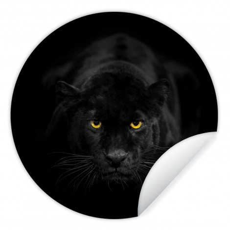 Runde Tapete - Panther - Tiere - Schwarz - Augen