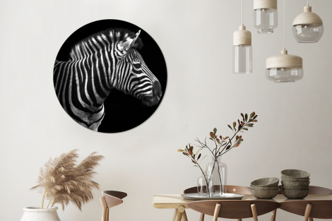 Runde Tapete - Zebra - Schwarz - Weiß - Porträt - Tiere-3