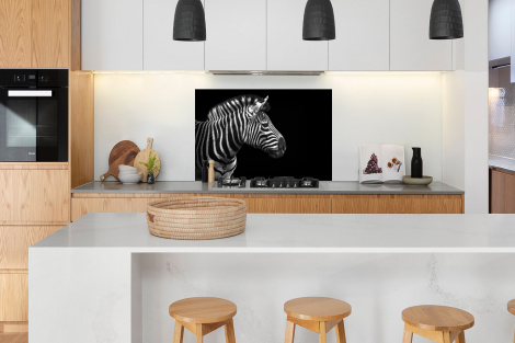 Spritzschutz Küche - Zebra - Schwarz - Weiß - Porträt - Tiere-3