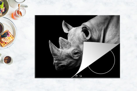 Herdabdeckplatte - Tiere - Nashorn - Schwarz - Weiß - Porträt-thumbnail-4