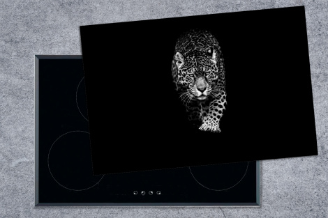 Herdabdeckplatte - Tiere - Schwarz - Leopard - Weiß - Wild-1