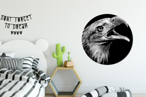 Behangcirkel - Adelaar - Portret - Roofvogels - Zwart - Wit - Vogel-thumbnail-2