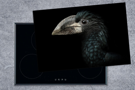 Inductiebeschermer - Vogel - Portret - Neushoornvogel - Zwart - Dieren