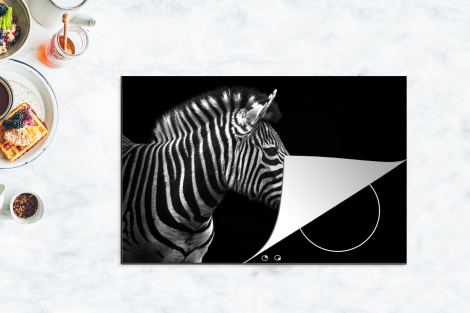 Inductiebeschermer - Zebra - Zwart - Wit - Portret - Dieren-4