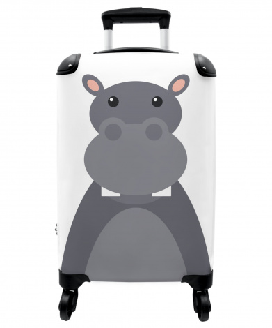 Koffer - Dierenportret - Nijlpaard - grijs
