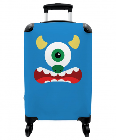 Koffer - Dierenportret - Monster - blauw