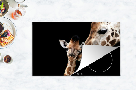 Herdabdeckplatte - Giraffe - Tiere - Schwarz - Porträt - Tiere-thumbnail-4