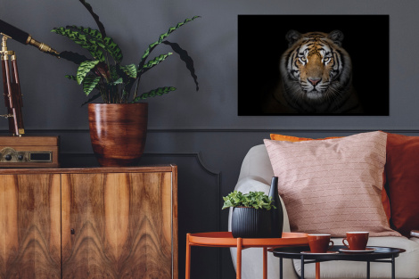Poster mit Rahmen - Tiger - Wildtiere - Porträt - Schwarz - Tiere - Horizontal-2