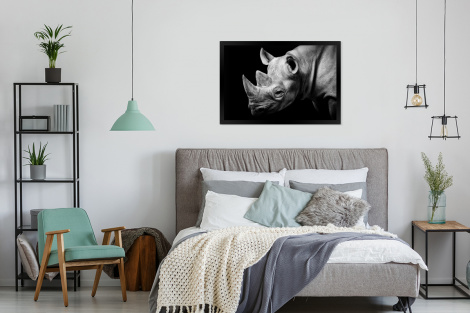 Poster mit Rahmen - Tiere - Nashorn - Schwarz - Weiß - Porträt - Horizontal-thumbnail-4