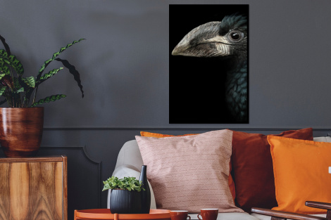 Poster met lijst - Vogel - Portret - Neushoornvogel - Zwart - Dieren - Staand-thumbnail-2