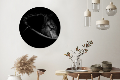 Muurcirkel - Paarden - Portret - Zwart - Dieren-3