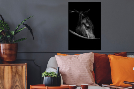 Poster met lijst - Paarden - Portret - Zwart - Dieren - Staand-2