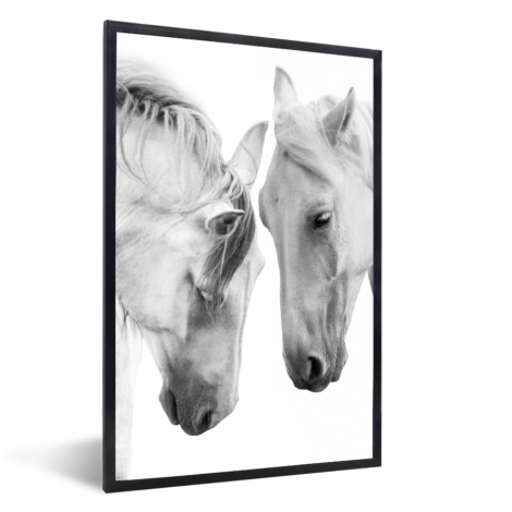 Poster mit Rahmen - Pferd - Tiere - Porträt - Weiß - Vertikal-thumbnail-1