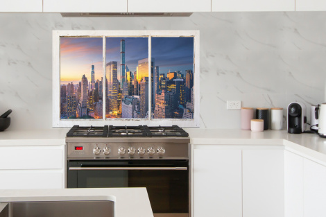 Spatscherm keuken - New York - Doorkijk - Skyline-4