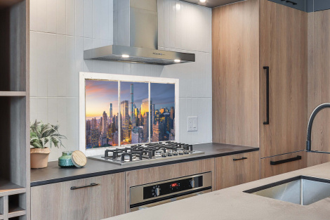 Spatscherm keuken - New York - Doorkijk - Skyline-2
